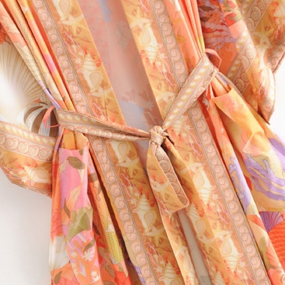 Mermaid Dreams Boho Kimono Duster Robe Coverup - Picture 11 of 14